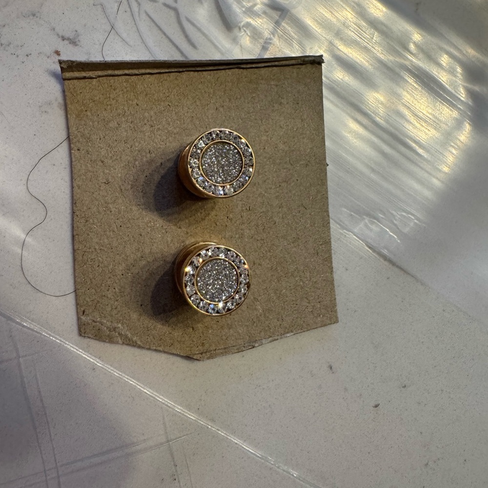 Elegant Gold and Silver Stud Earrings